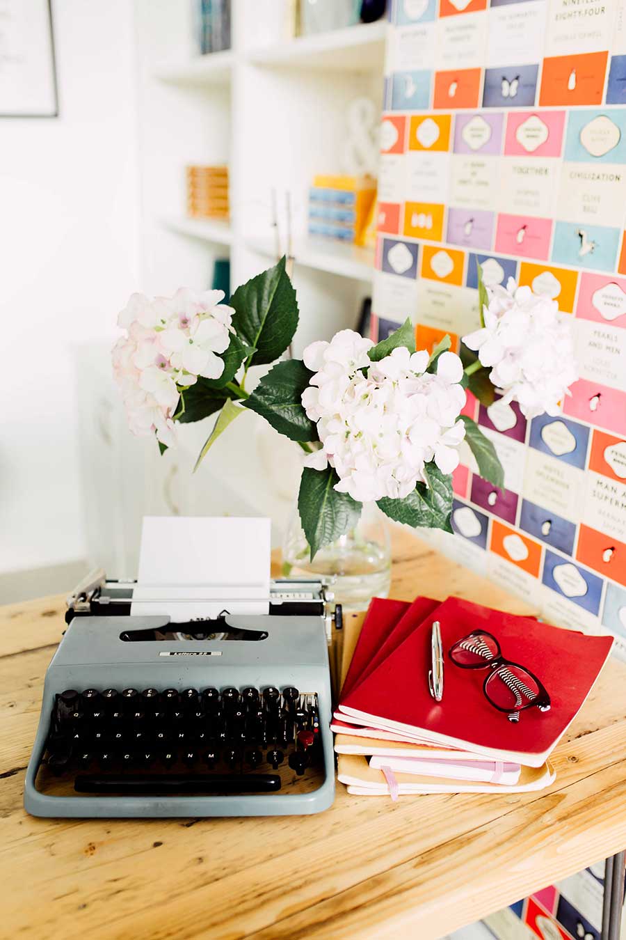 Books and a type writer